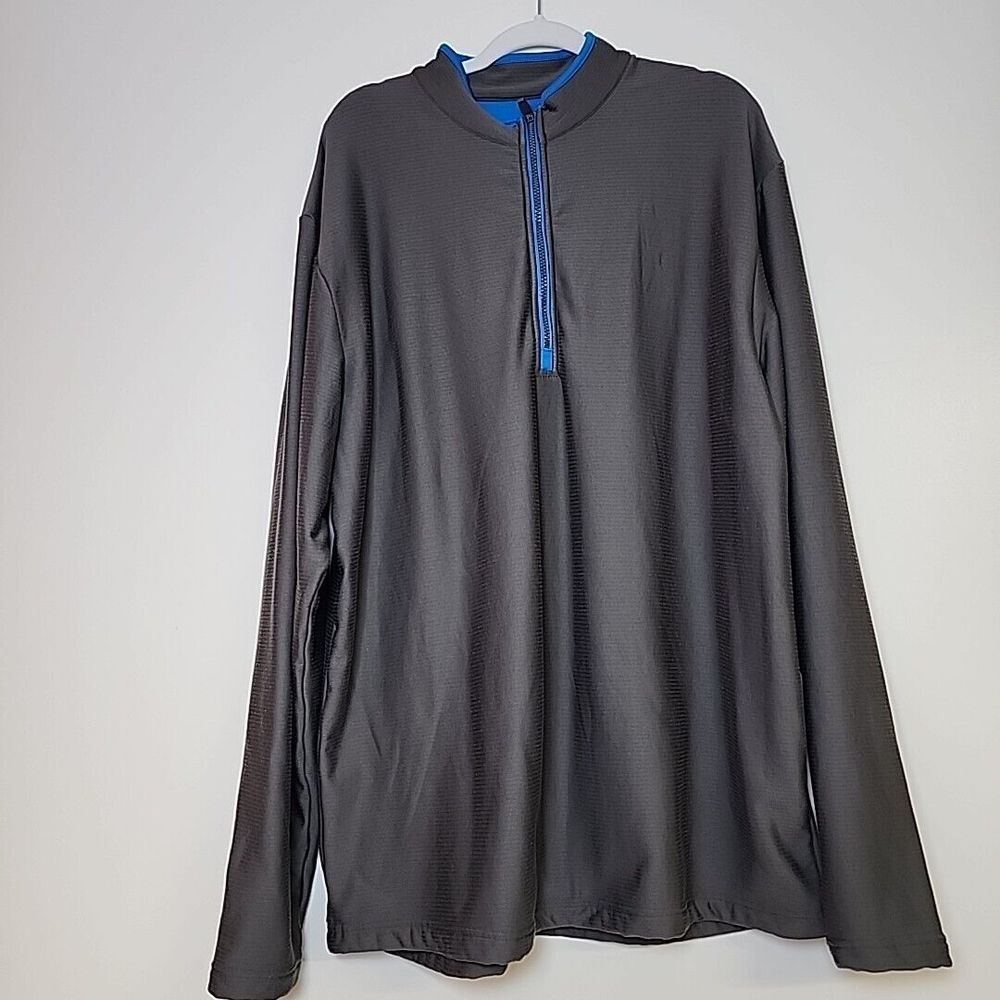 Etoinc Sweater Men's 2XL Dark Gray Long Sleeve 1/4 Zip Moisture Wicking Athletic
